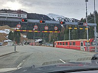 Auto vláček z Klosters 17.3.2024 Švýcarsko